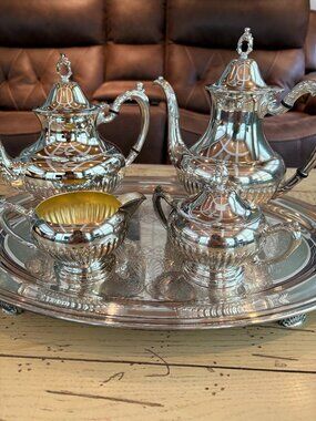 Vintage Oneida Silver Plated 5-piece Coffee & Tea Set